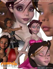 Модель девушки Girl для Poser с морфами лица и тела.