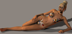 Трёхмерная модель Victoria ( Виктория ) для Poser в бикини.Тестура тела.