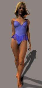 Дополнительная женская модель Stephanie для Poser в синем купальнике.